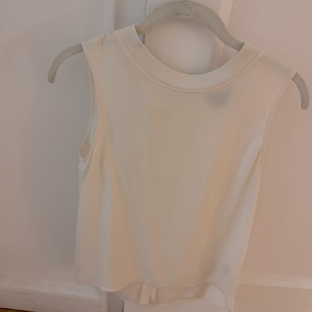 Theory white silk cami w buttons